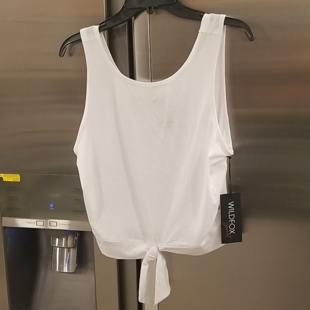 💕WILDFOX💕 Knotted Waist Tank Top White XL NWT